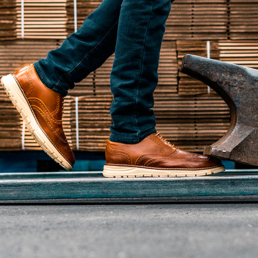 STEEL TOE OXFORD WORK SHOE VOLTA AMBER