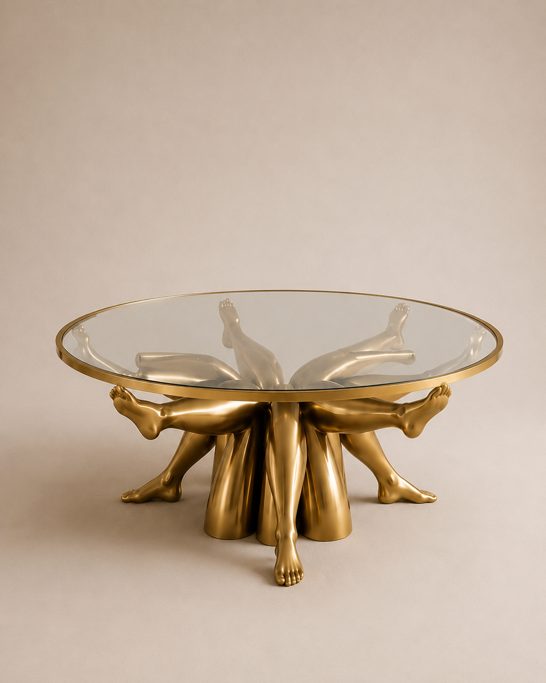 Sculptural Brass Coffee Table