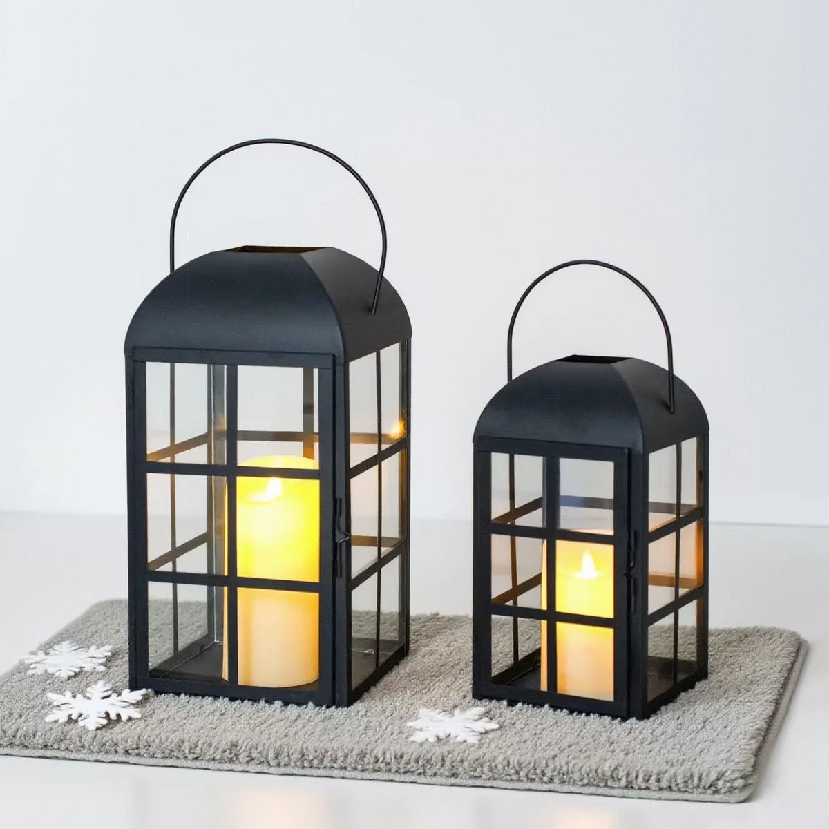 Set of 2 10.5&14''H Decorative Candle Lanterns