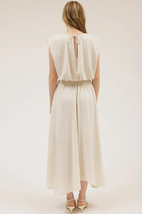 Sleeveless Balloon Crop Top - CREAM