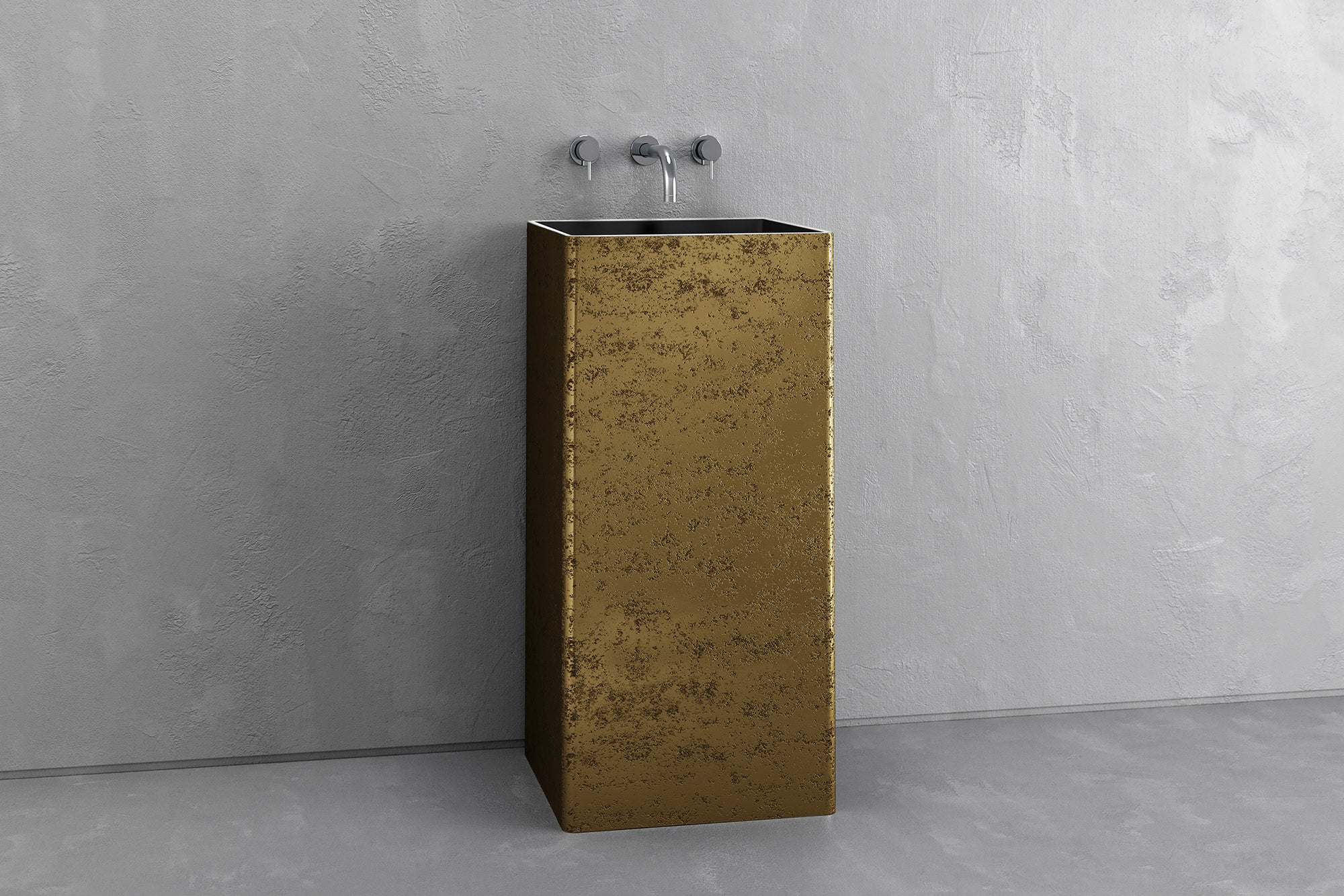 Square pedestal sink