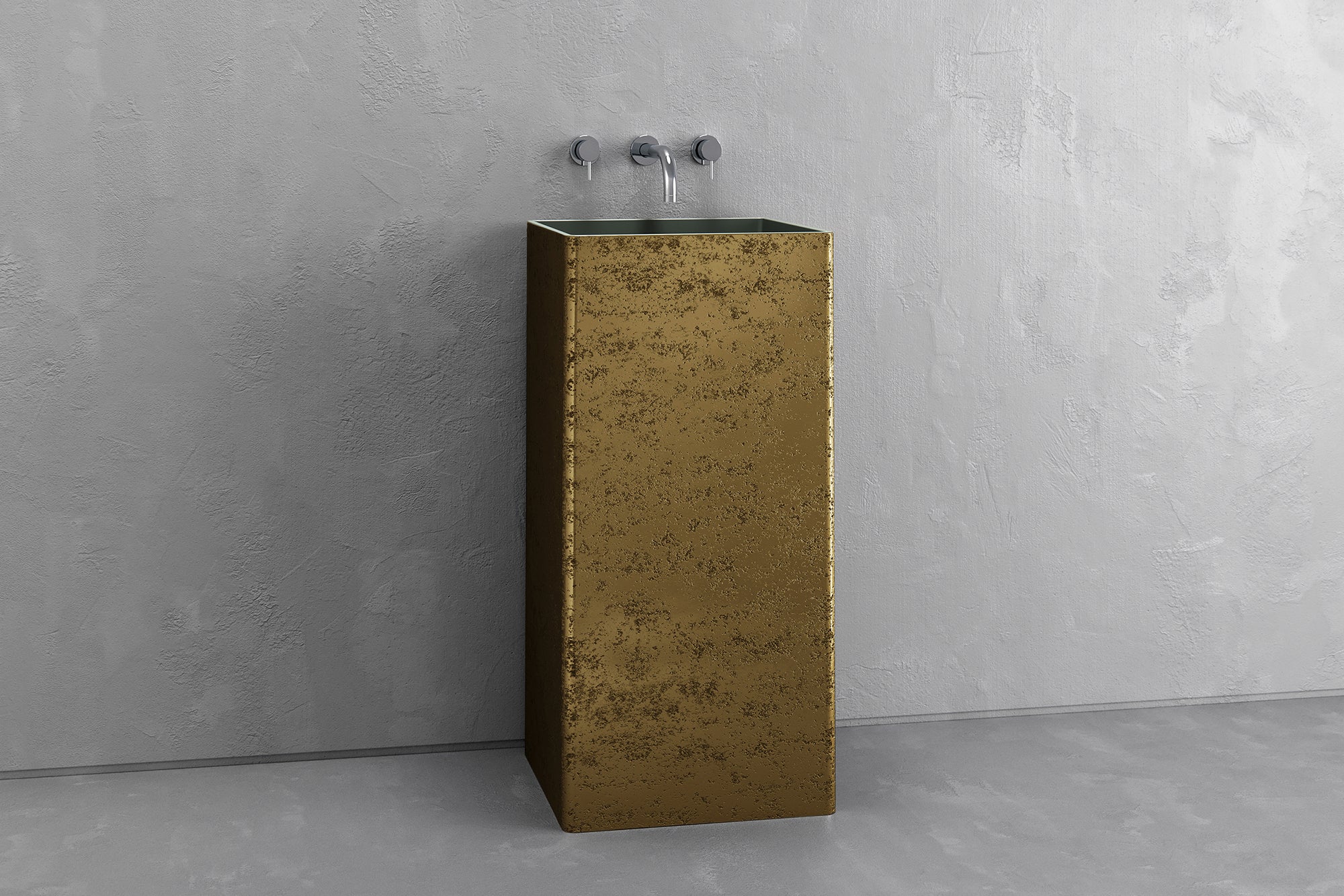 Square pedestal sink