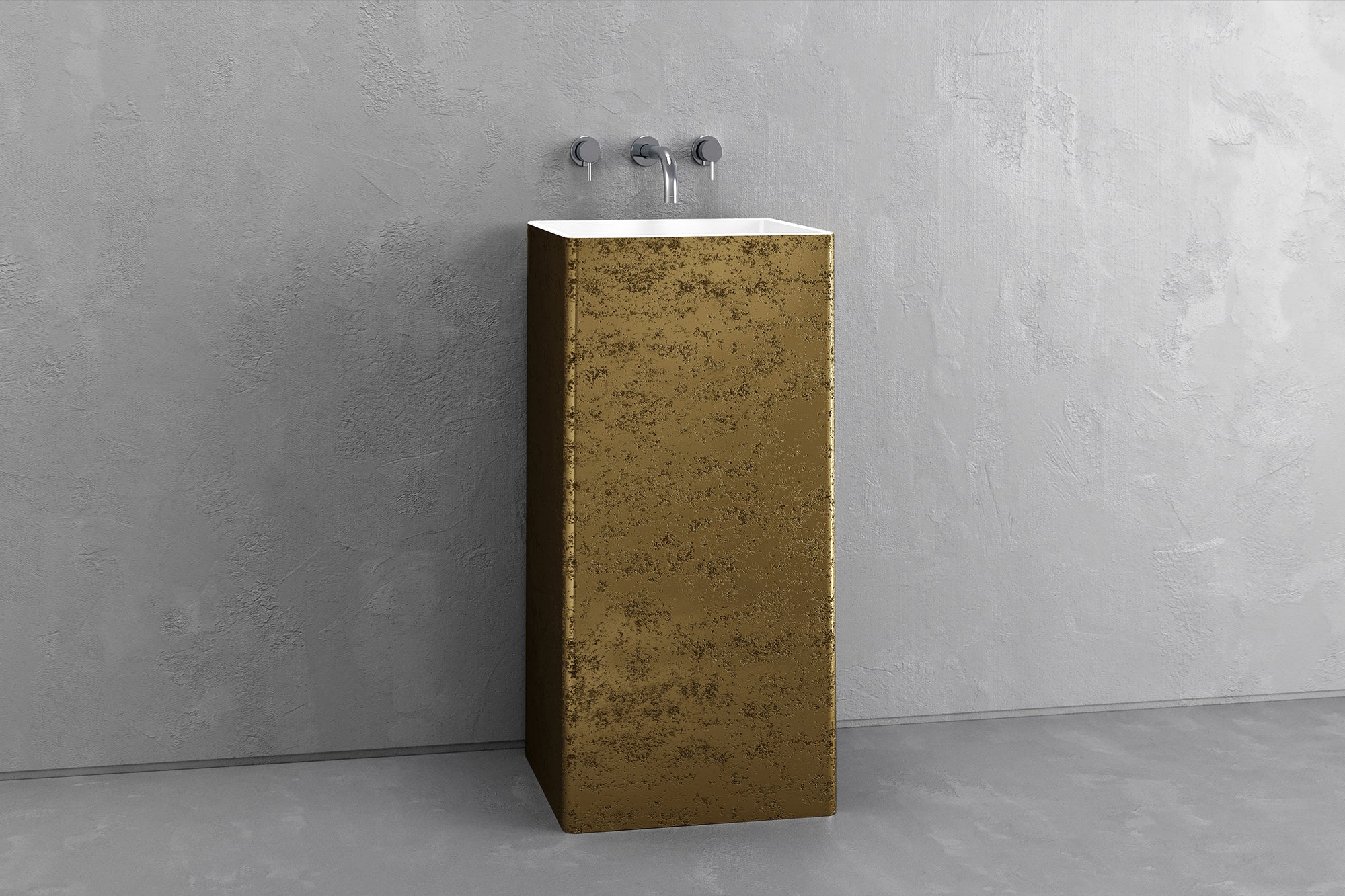 Square pedestal sink