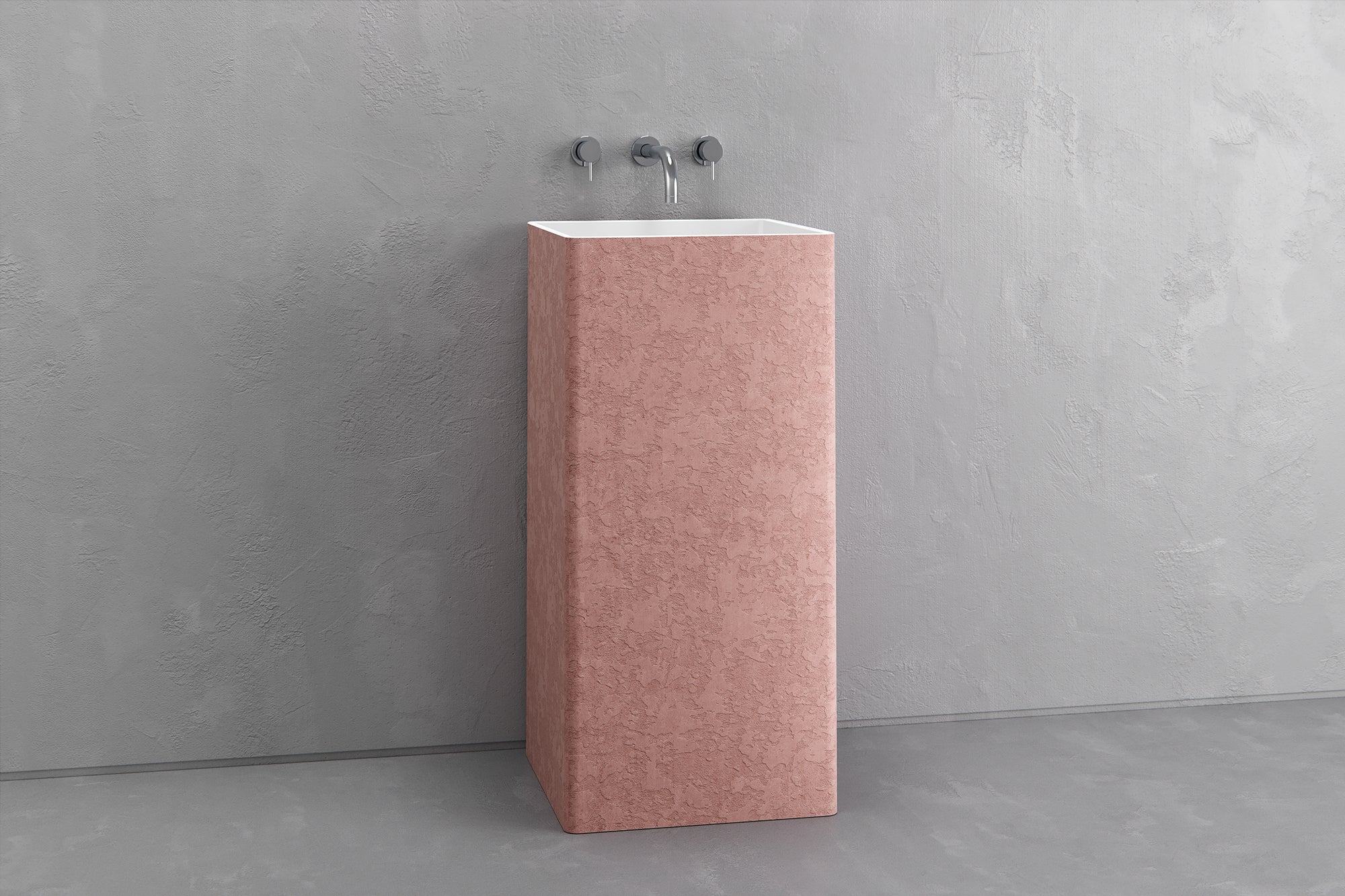 Square pedestal sink