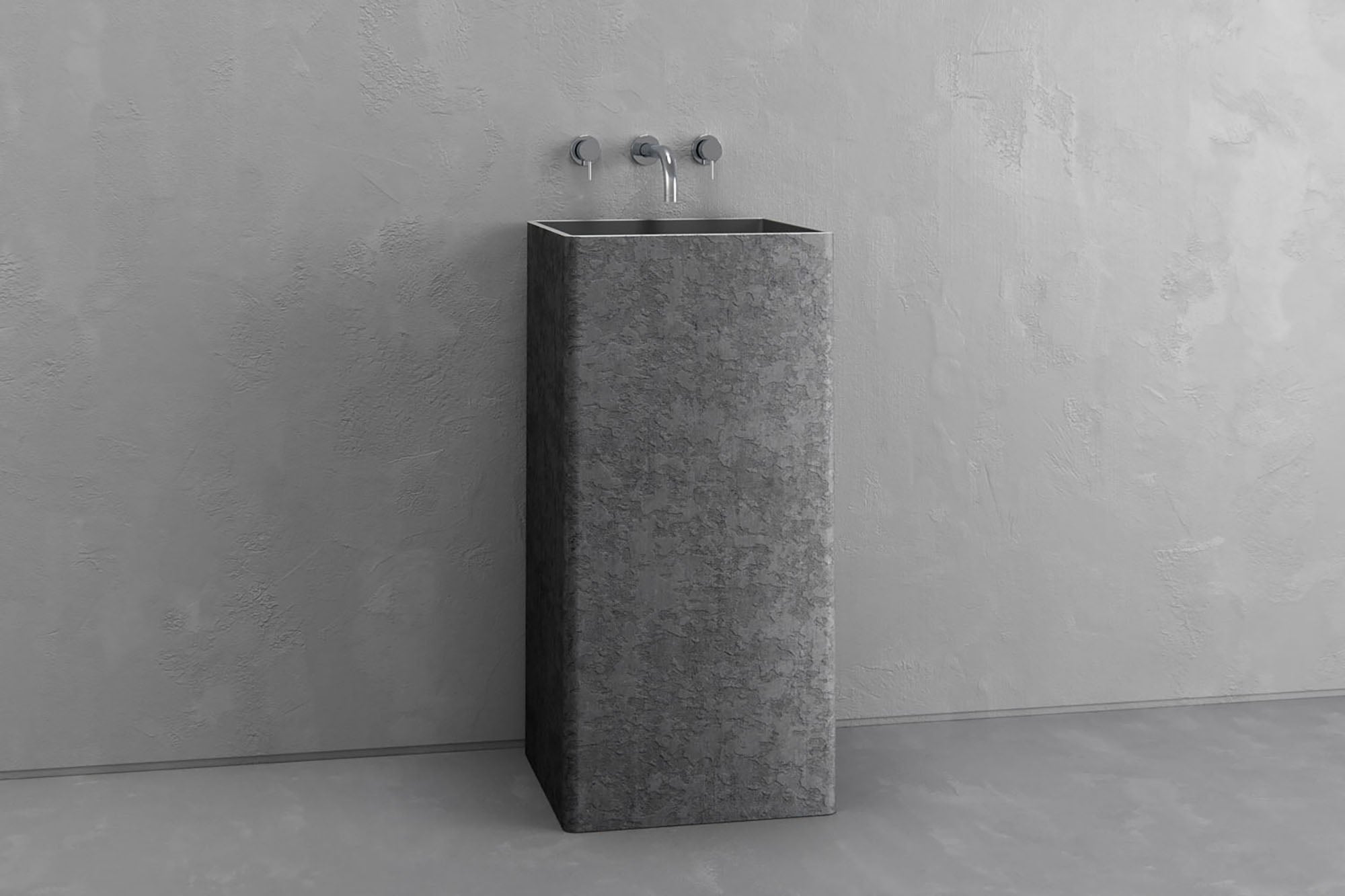 Square pedestal sink