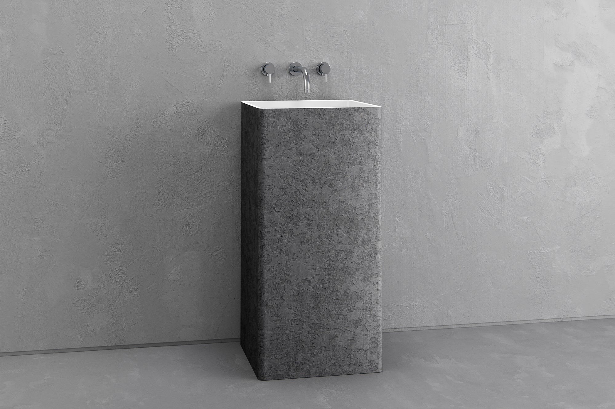 Square pedestal sink