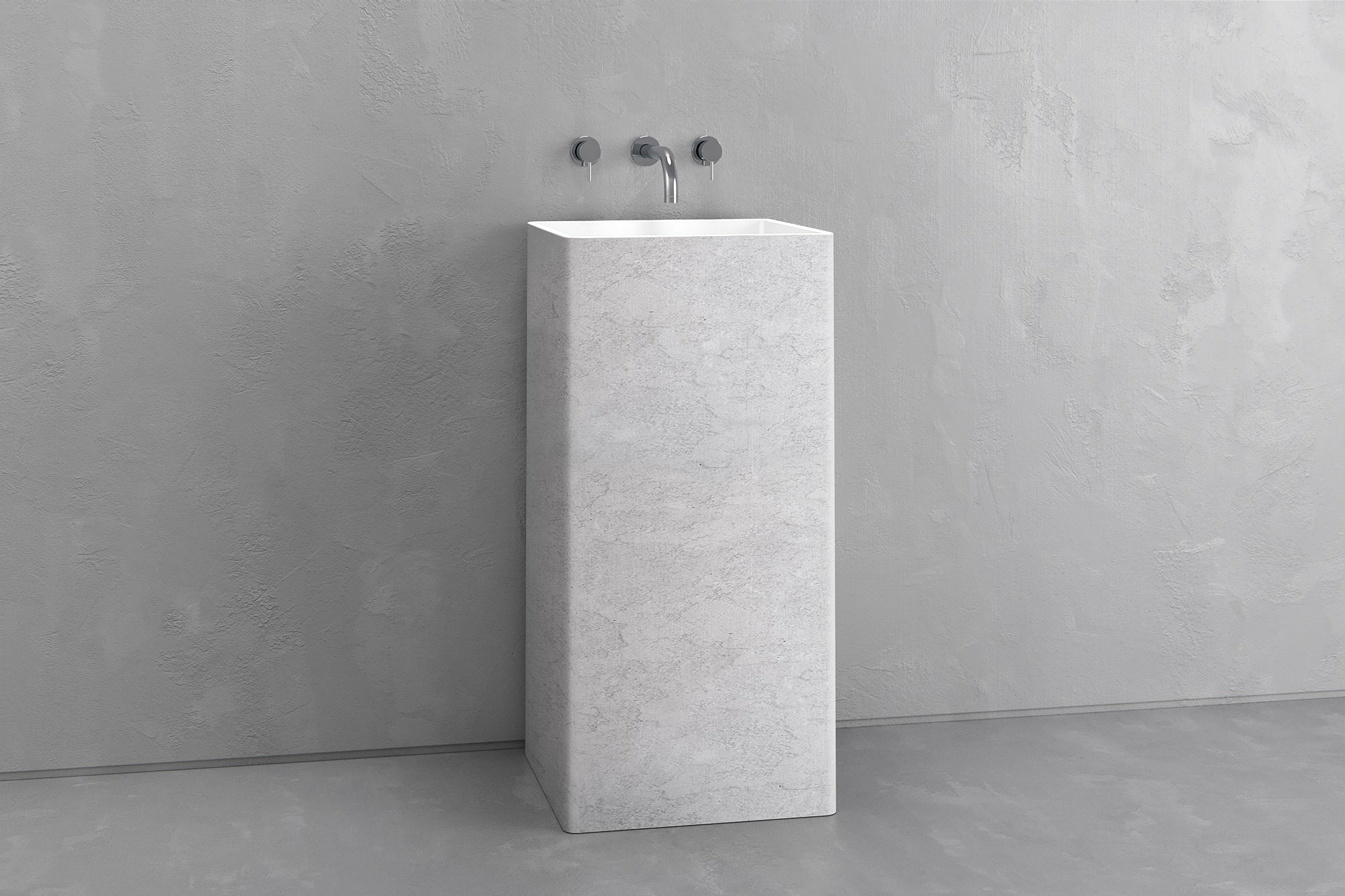 Square pedestal sink