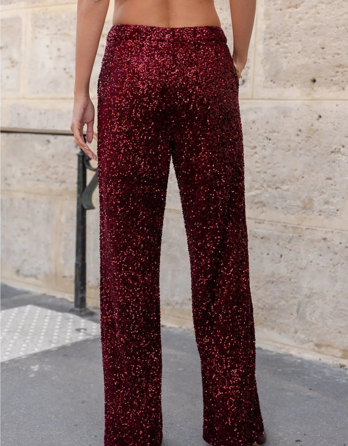 Straight Sequin Pants
