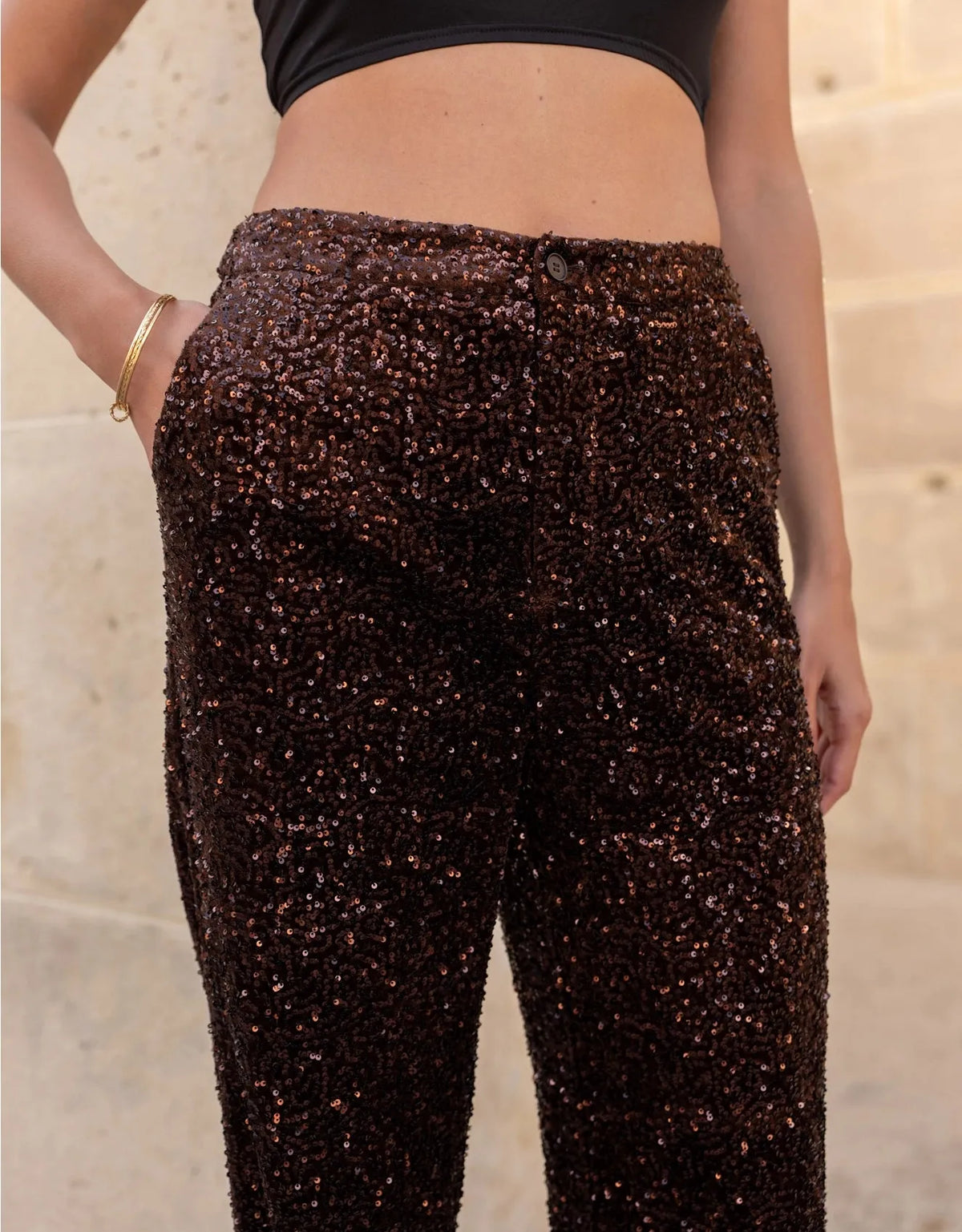 Straight Sequin Pants