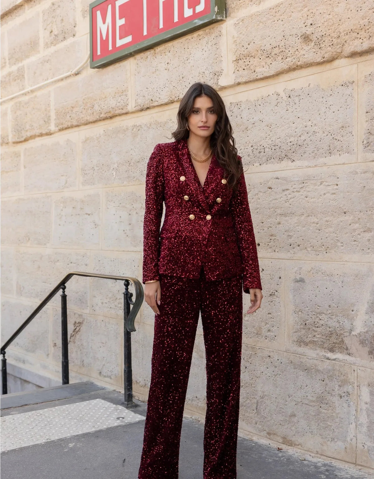 Straight Sequin Pants