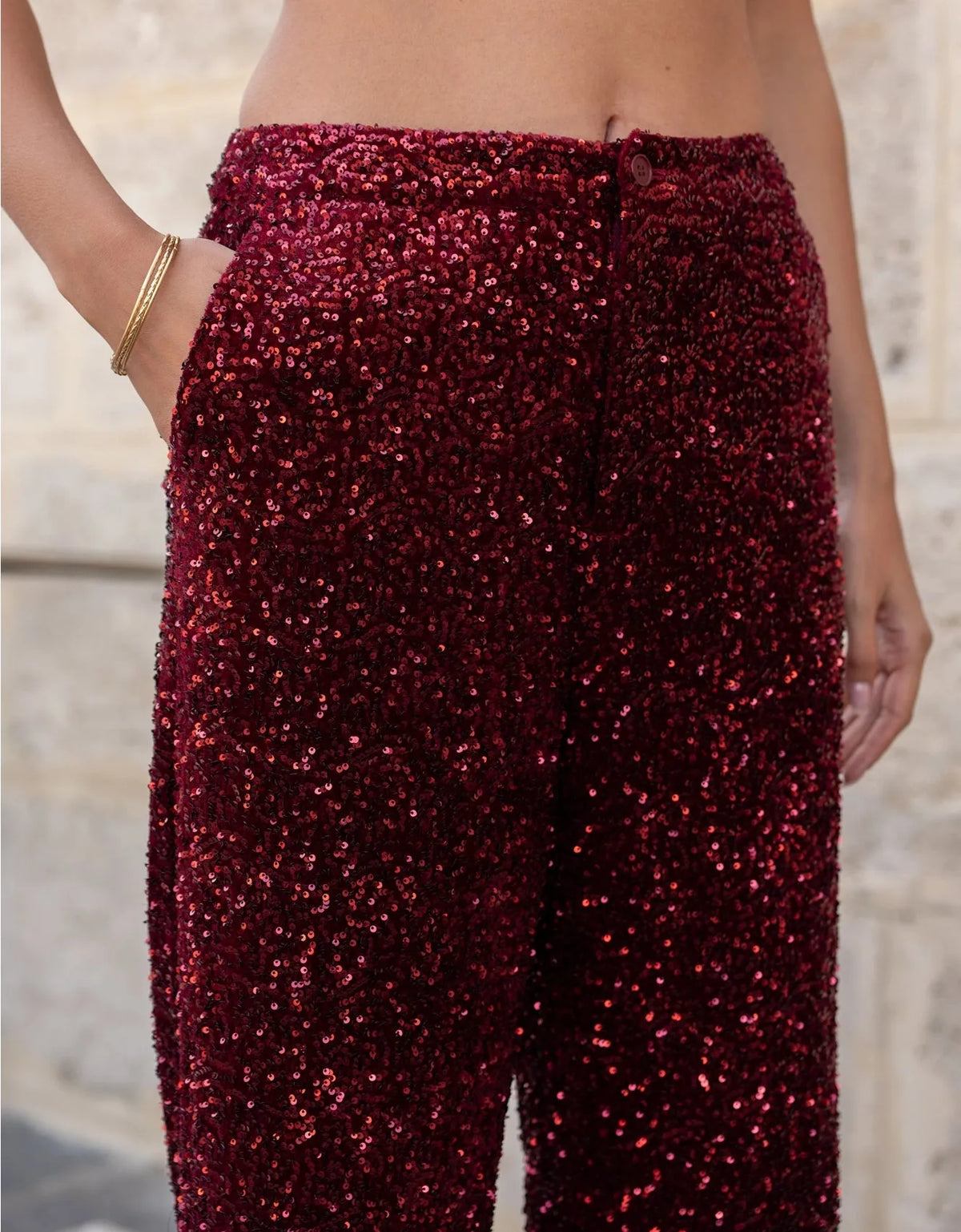 Straight Sequin Pants