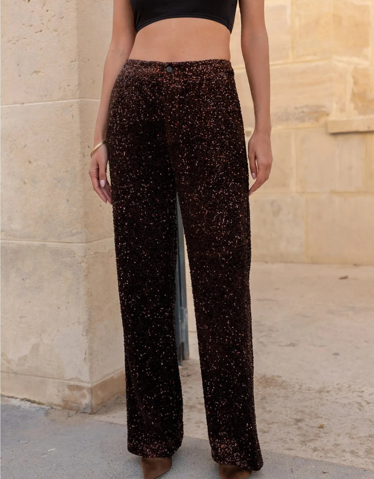 Straight Sequin Pants