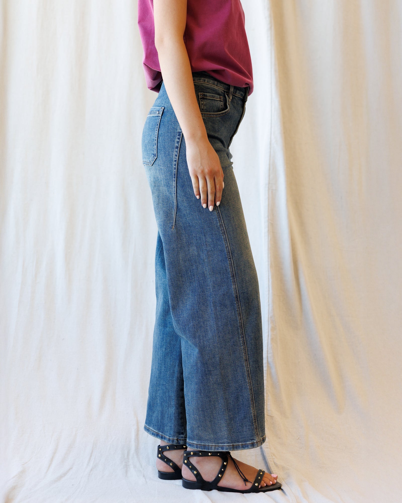 Super High Ankle Wide Leg Flattering Seam