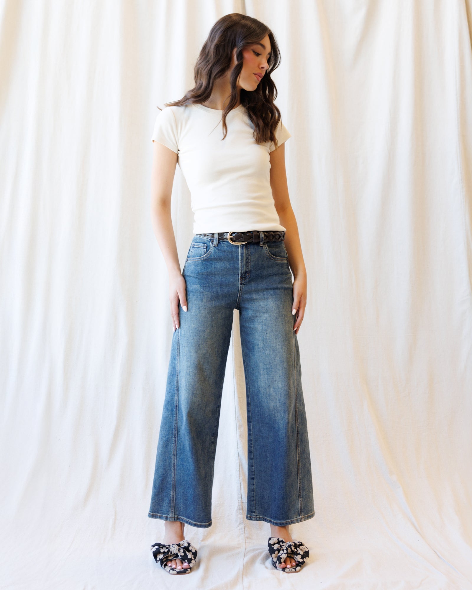 Super High Ankle Wide Leg Flattering Seam