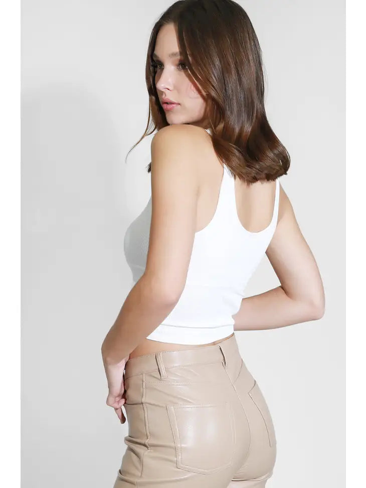 Surplice Ribbed Crop Top