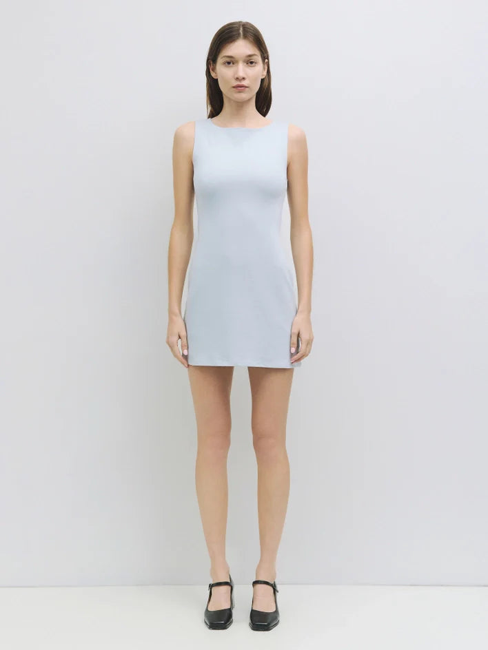 The Nikki Dress | Brushed Cotton Mini Dress LIGHT BLUE