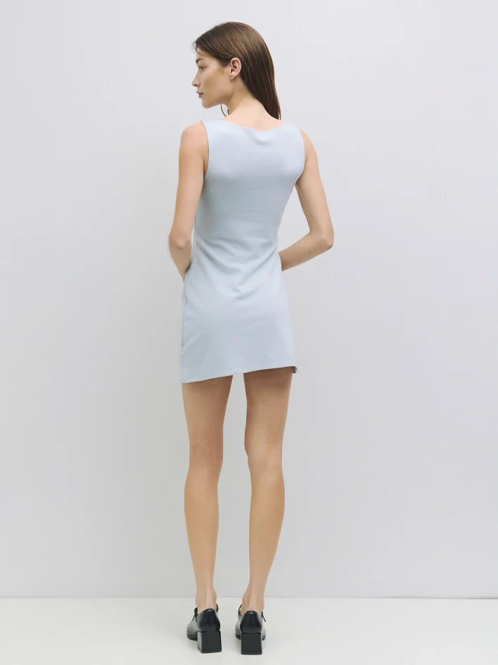 The Nikki Dress | Brushed Cotton Mini Dress LIGHT BLUE