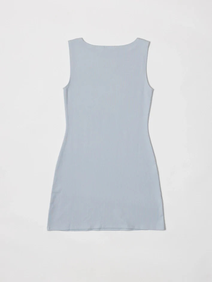 The Nikki Dress | Brushed Cotton Mini Dress LIGHT BLUE