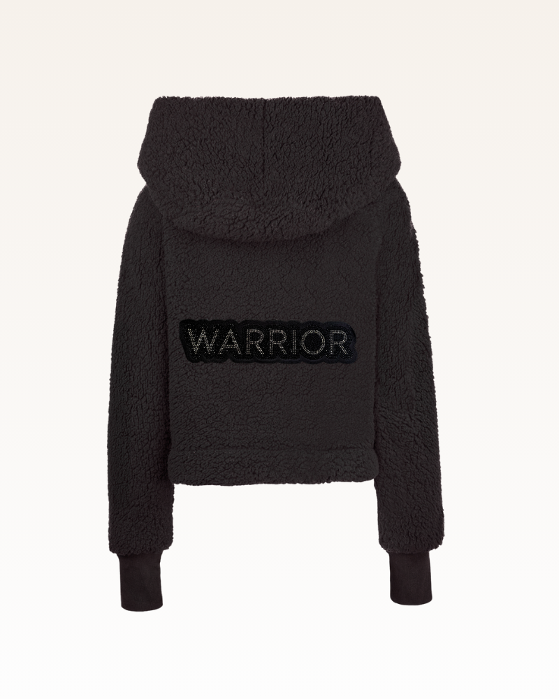 The Warrior Effect™ By Jill Martin Bedazzled Logo Cropped Sherpa Lounger Jacket