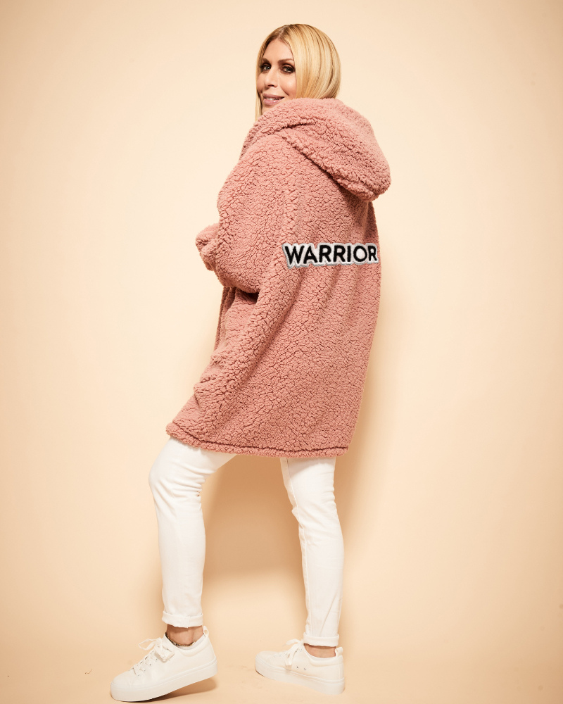 The Warrior Effect™ By Jill Martin Chenille Logo Sherpa Lounger Jacket