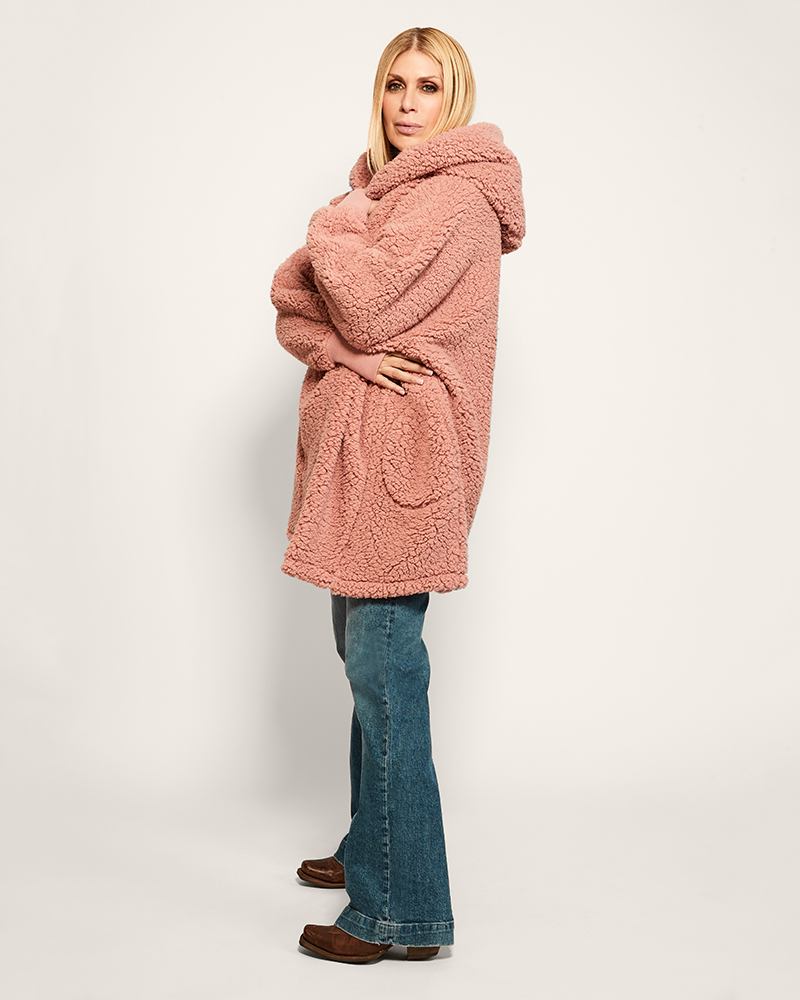 The Warrior Effect™ By Jill Martin Chenille Logo Sherpa Lounger Jacket
