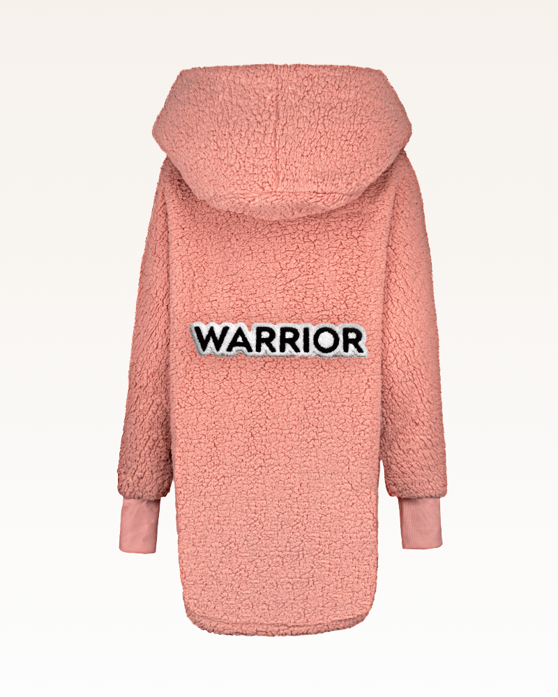 The Warrior Effect™ By Jill Martin Chenille Logo Sherpa Lounger Jacket