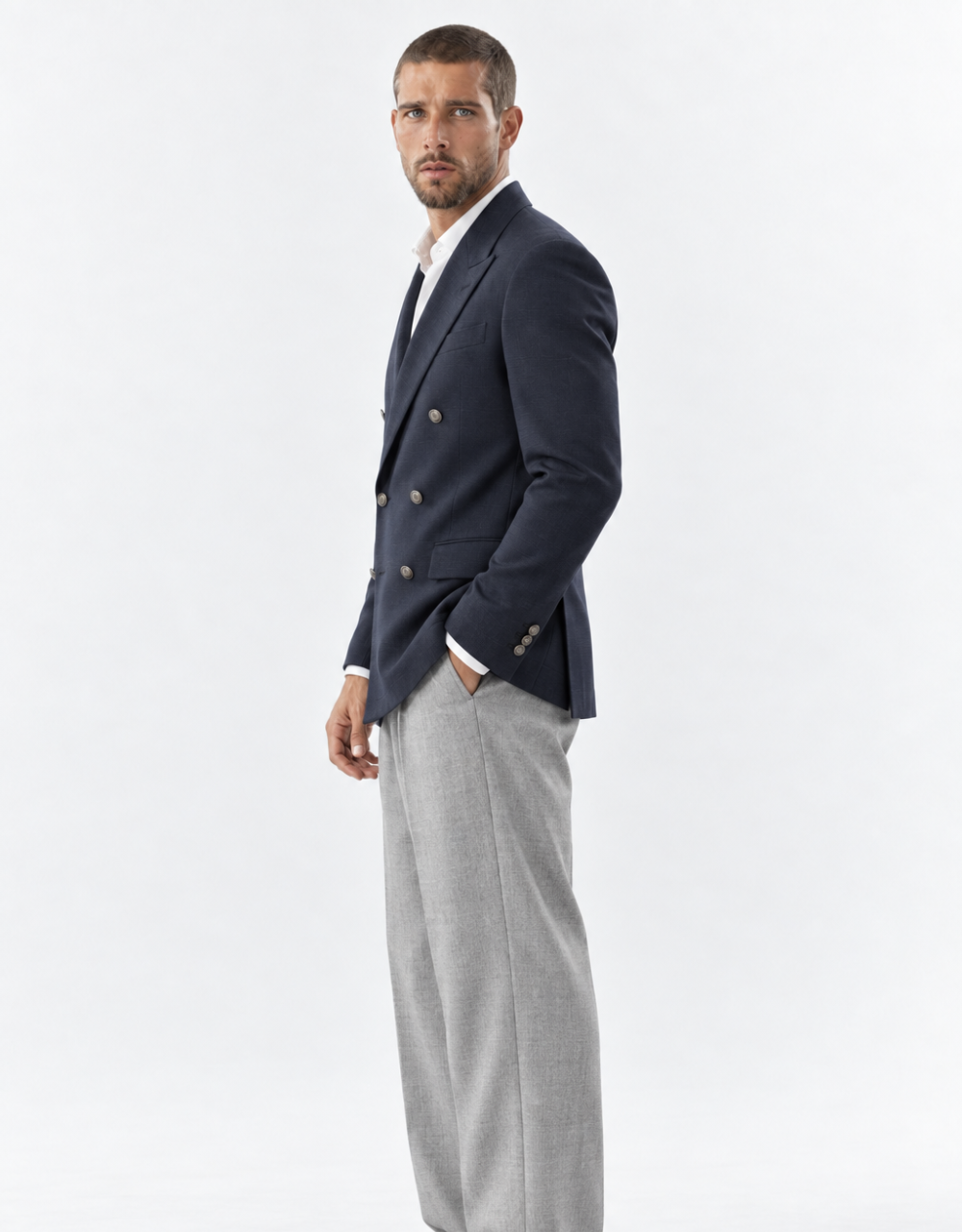 The Windsor Wool-Cashmere 1.5-Breasted Blazer - Navy
