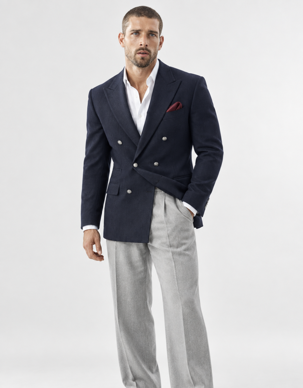 The Windsor Wide-Leg Wool Trousers - Grey