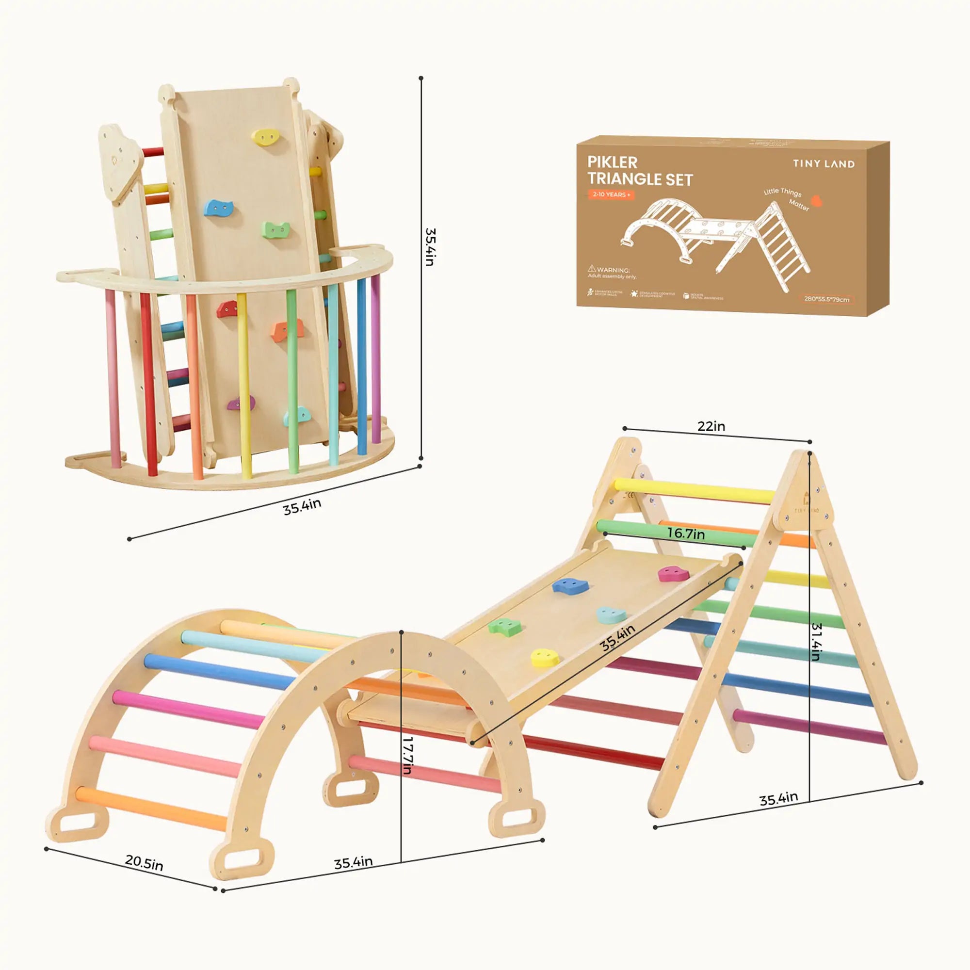 Tiny Land® 7-In-1 Rainbow Climbing Set