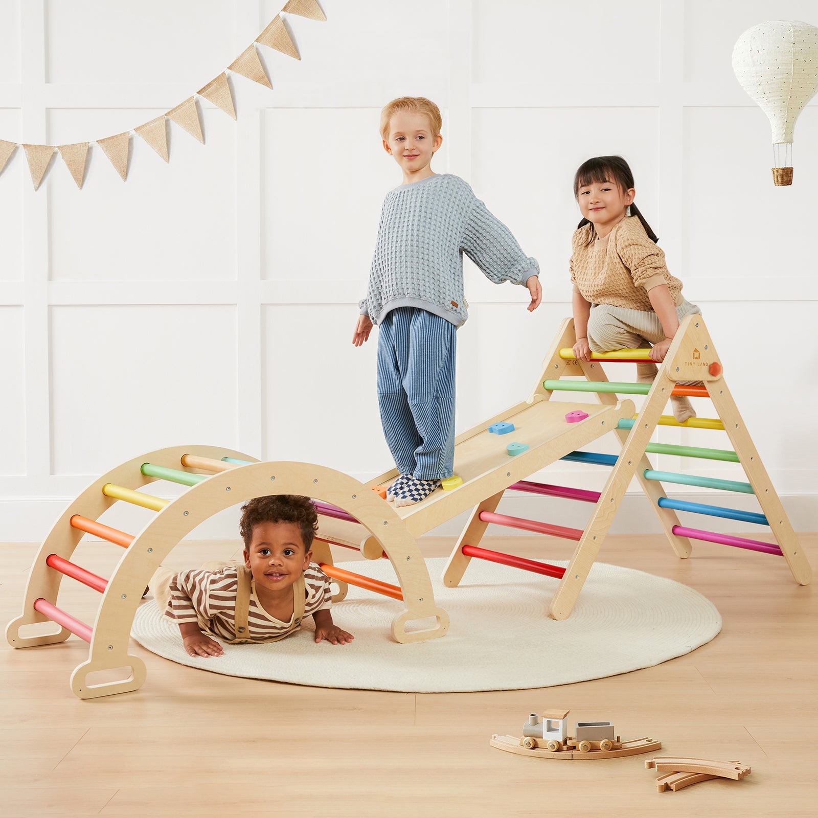 Tiny Land® 7-In-1 Rainbow Climbing Set