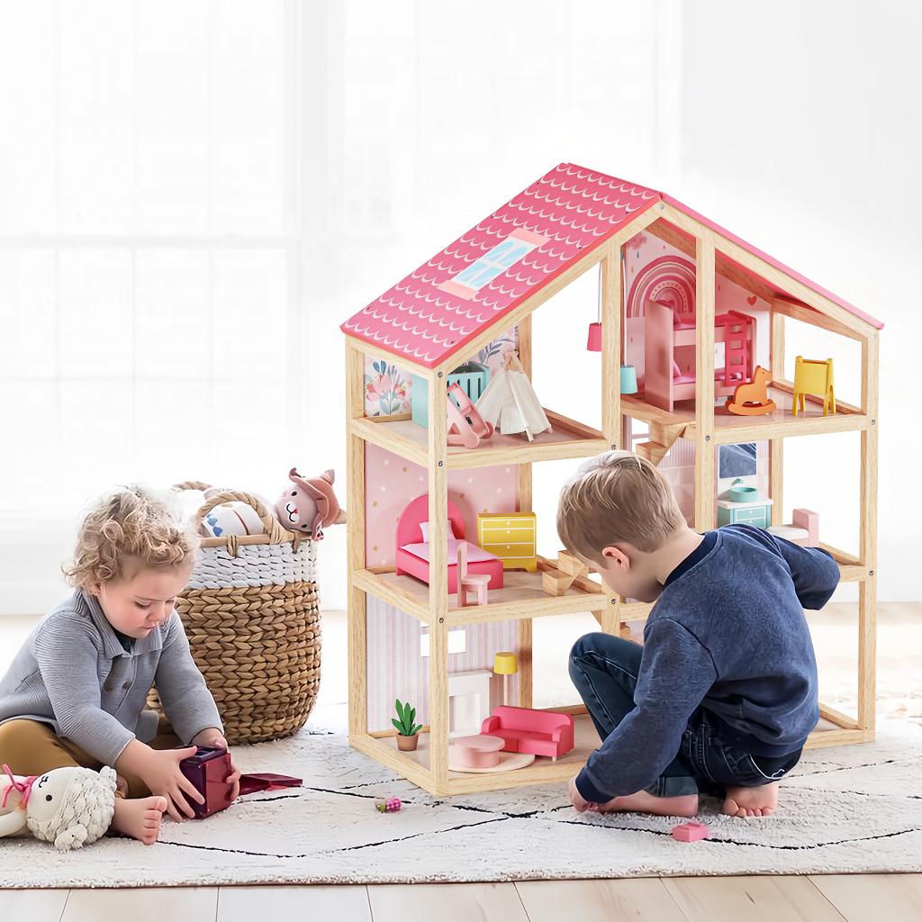 Tiny Land® Sweetwood Love Dollhouse Without Dolls