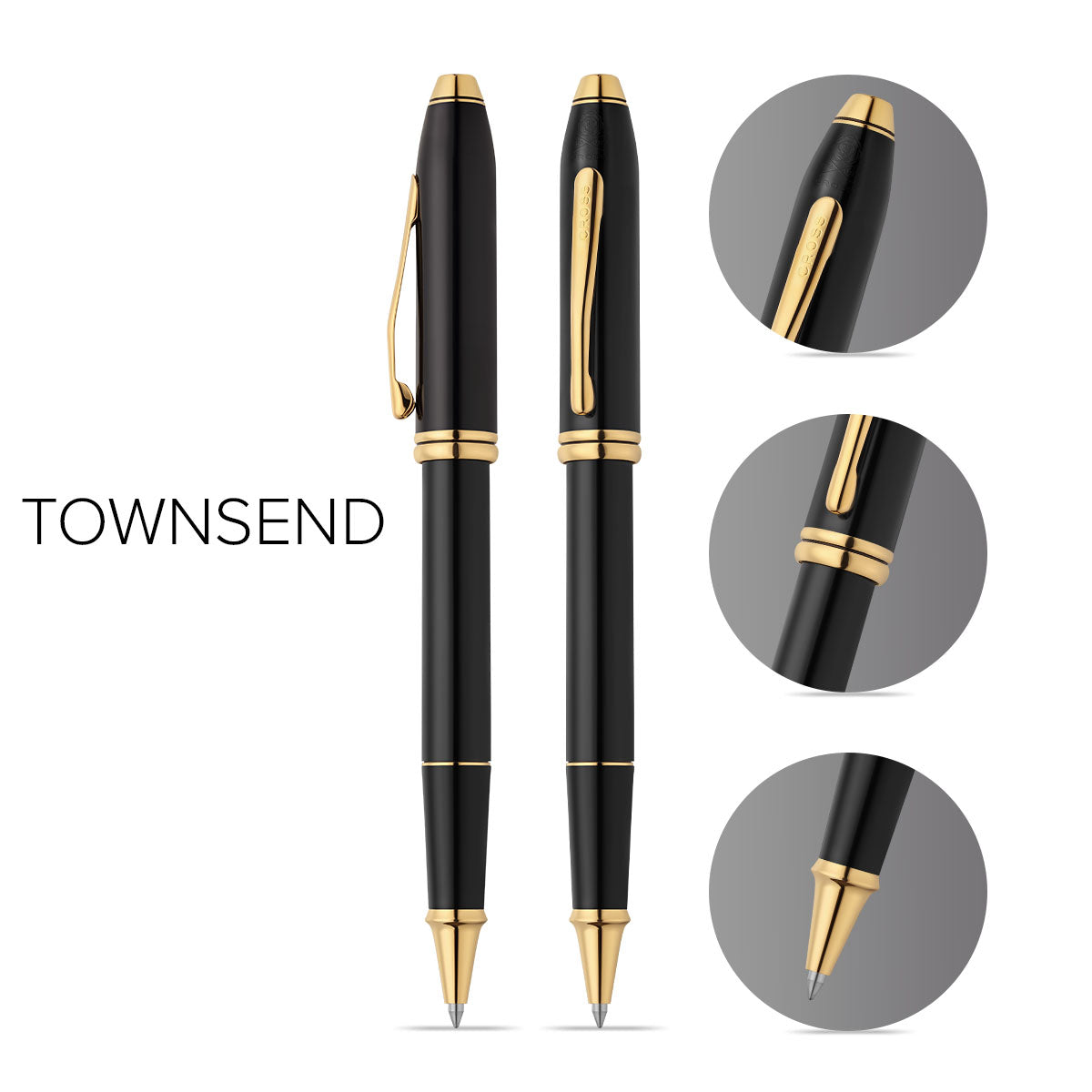 Townsend® Classic Black Lacquer Rollerball Pen