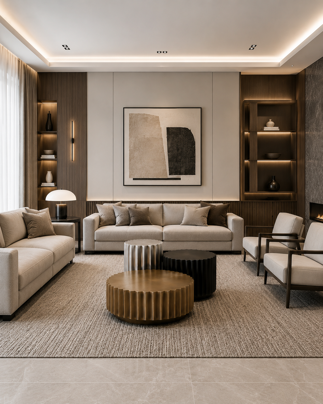 Trio Fluted Coffee Table Set