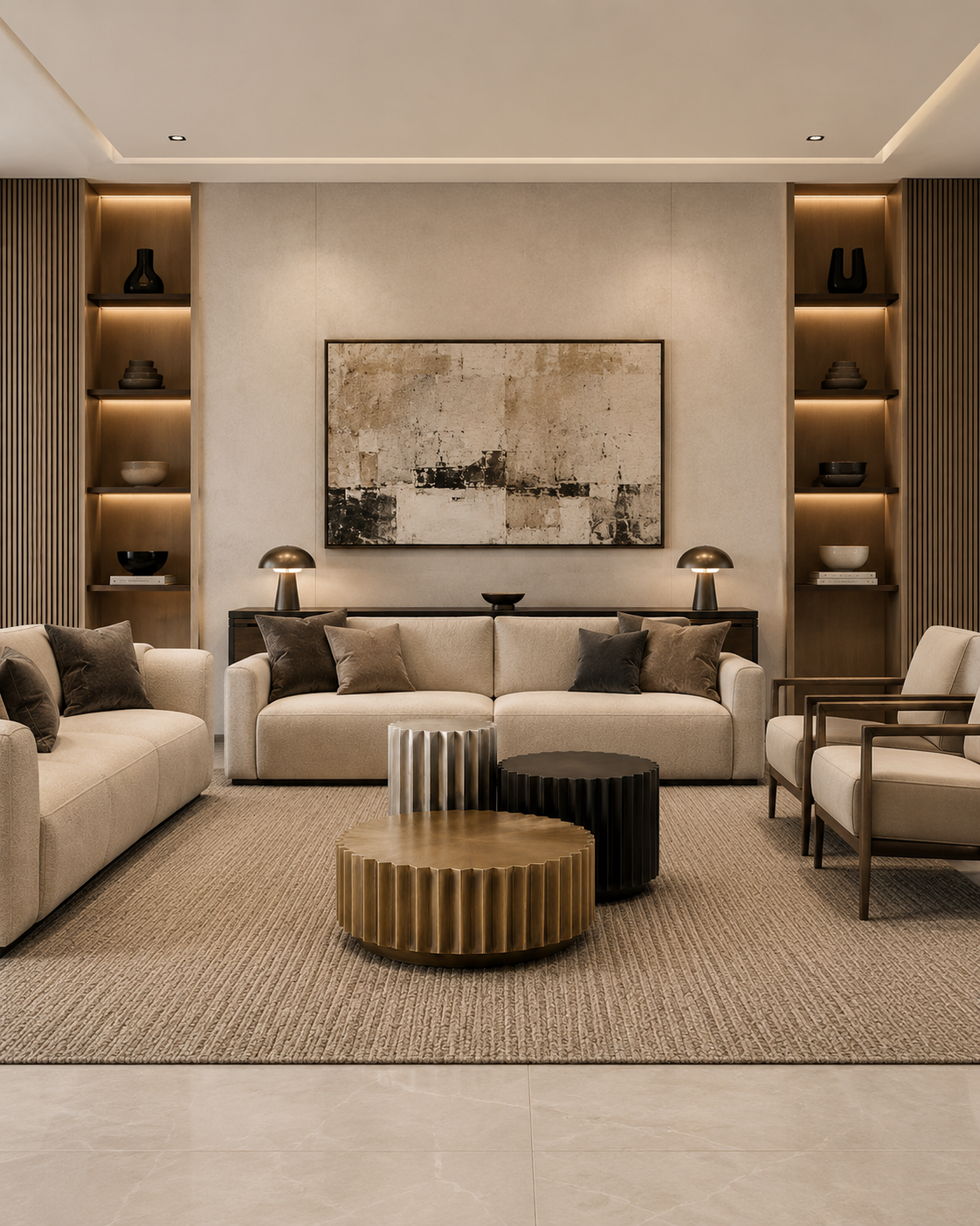Trio Fluted Coffee Table Set