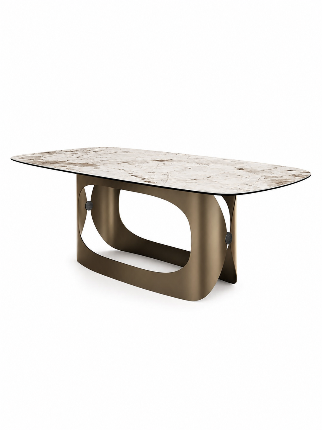 Valencia Luxe Marble & Steel Dining Table