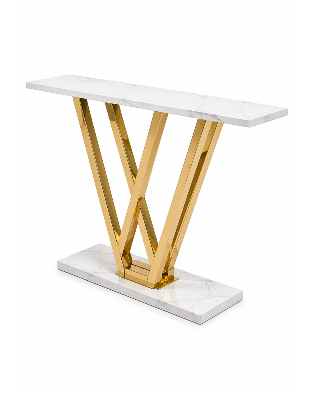 Vertex Marble & Steel Console Table