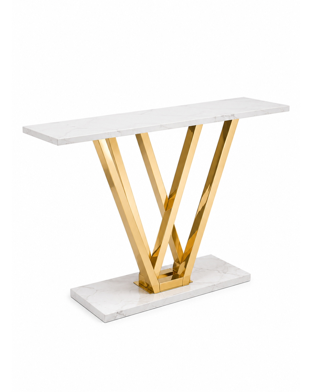 Vertex Marble & Steel Console Table
