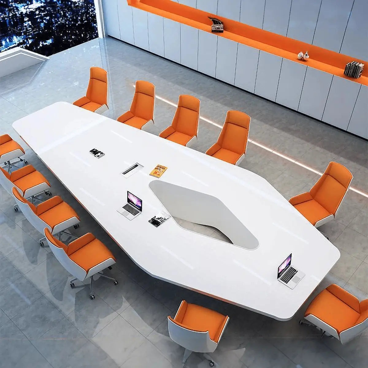 Vertix · Conference Room Table, Tapered Hexagon