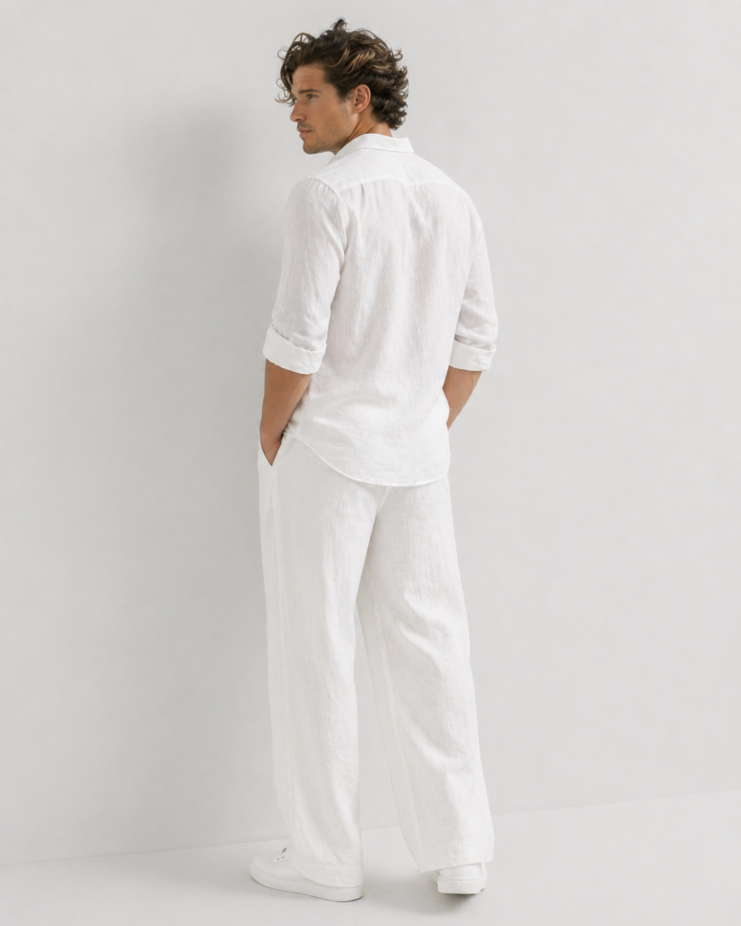 White Cotton & Linen – Easy Fit, Bahama Pants