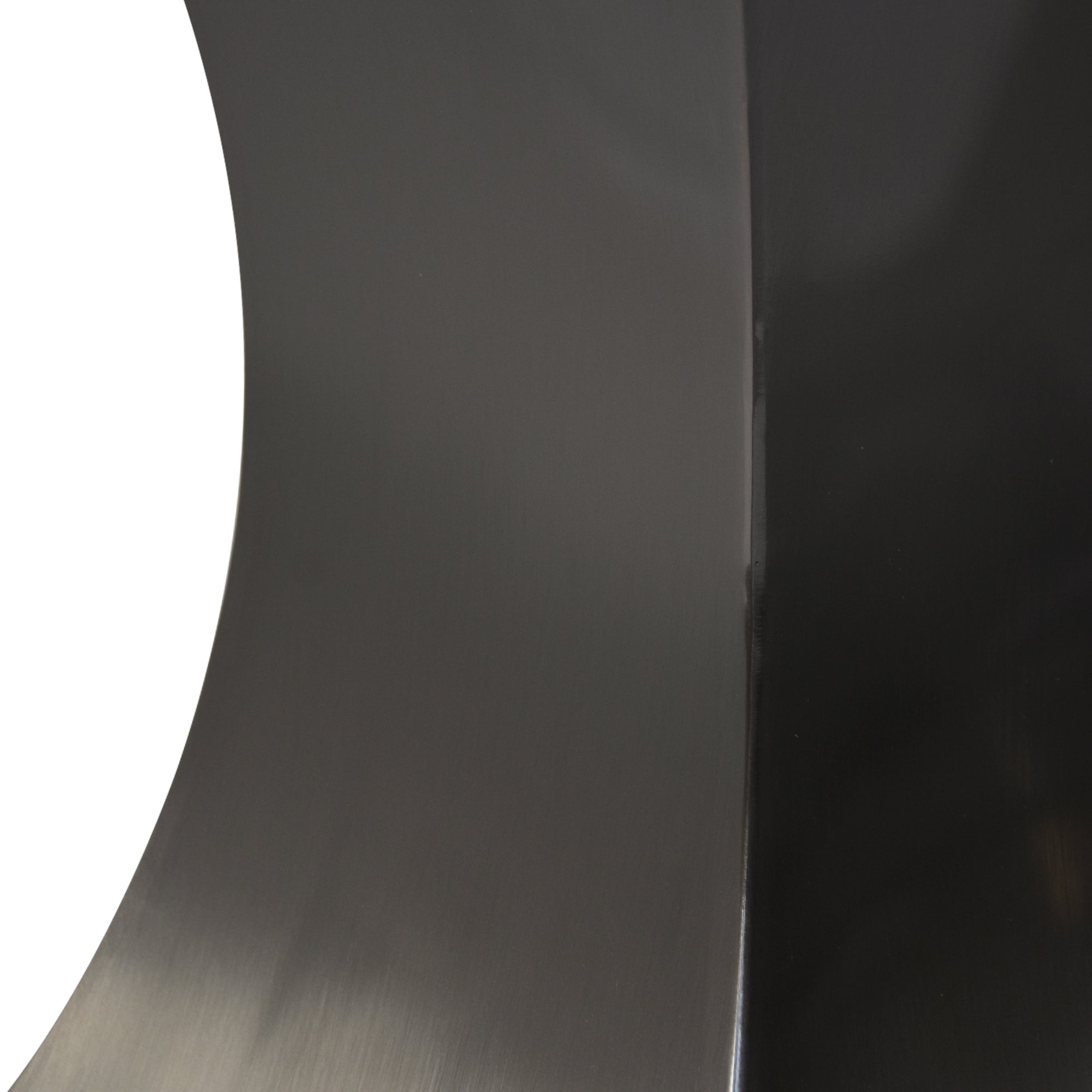White Sintered Stone Dining Table with Moon-Shaped Stainless Steel Base