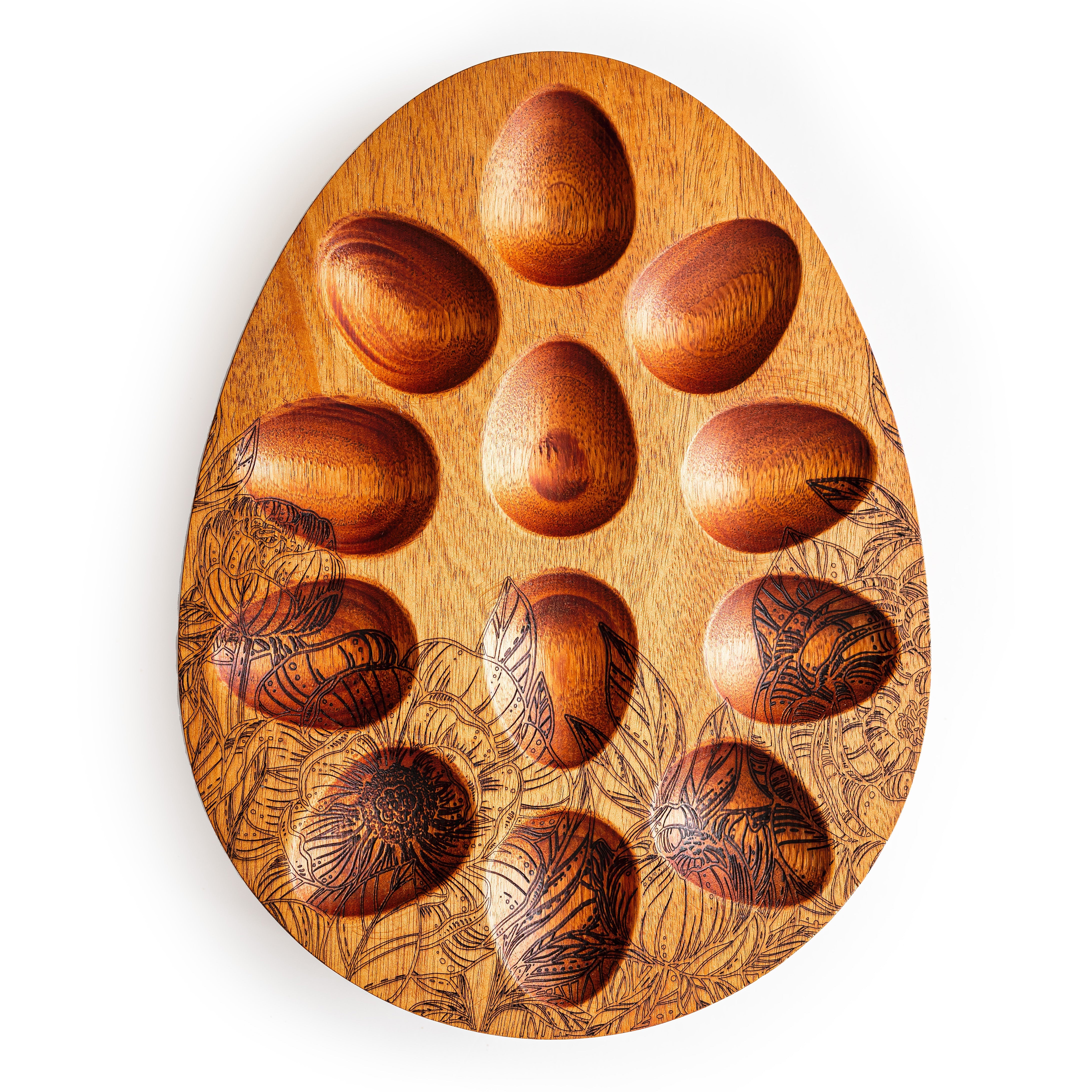 Wooden Egg Tray - Deviled Egg Serving Board