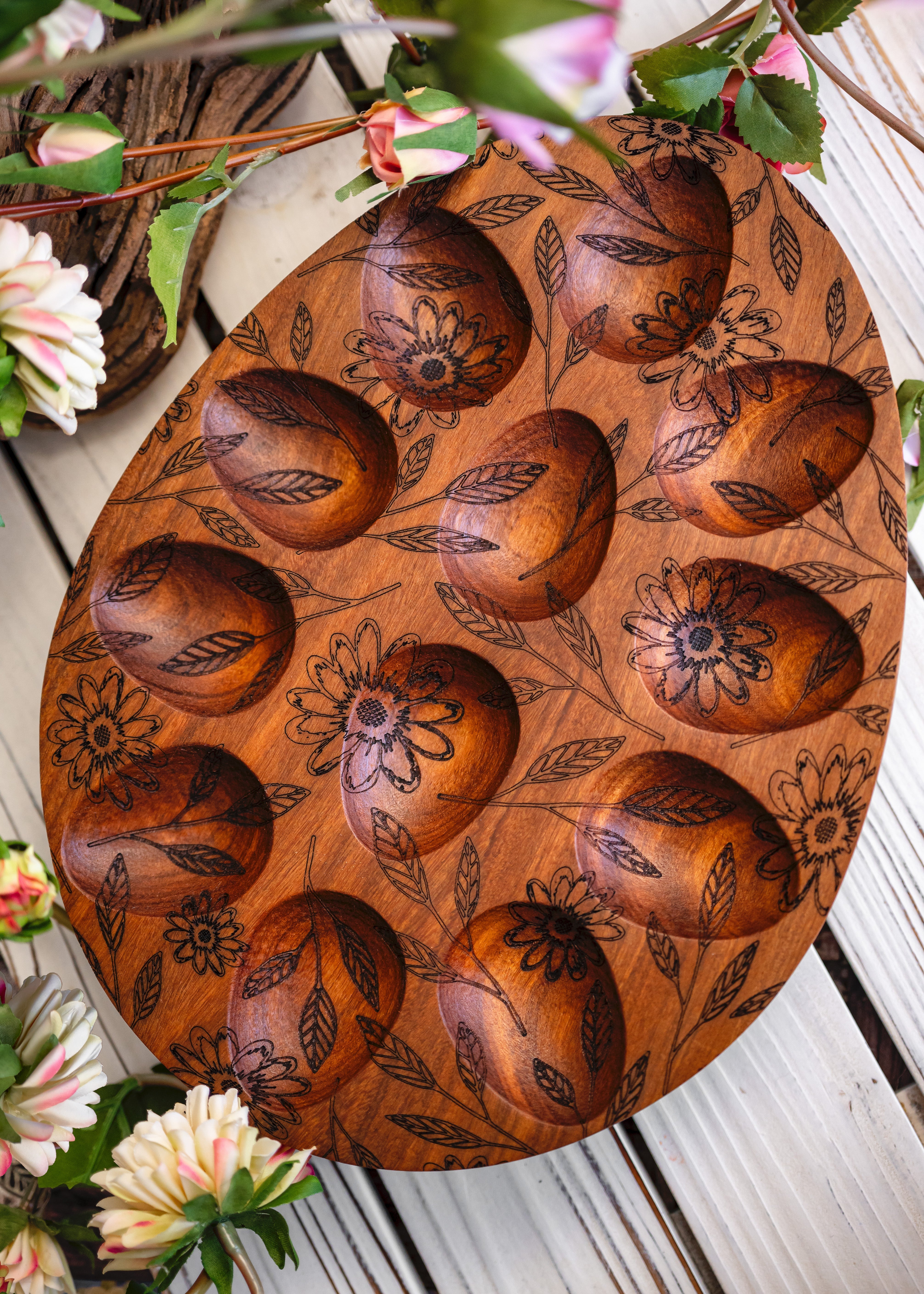 Wooden Egg Tray - Deviled Egg Serving Board