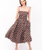 Alexa Brown Puffball Dress with Polka Dot Detail