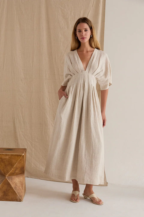 Amiee Pleated Midi Dress