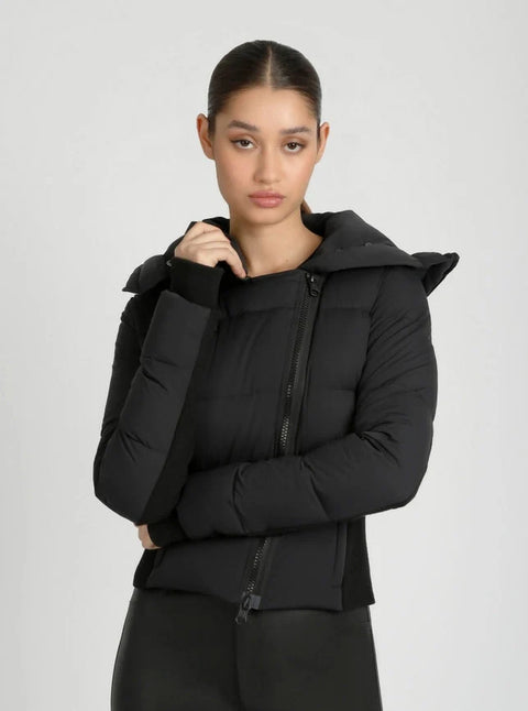 Asymmetrical Puffer Jacket - Black