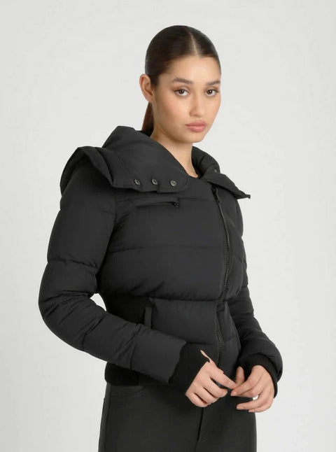 Asymmetrical Puffer Jacket - Black