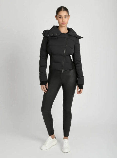 Asymmetrical Puffer Jacket - Black