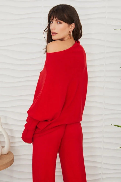 Asymmetrical Sweater - Red