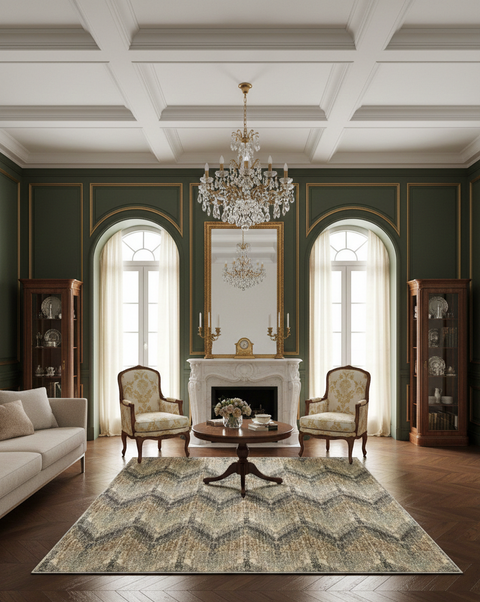 Persian-Inspired. Modern Defined. Turkish Made Rug, size 5' 2" x 7' 7"