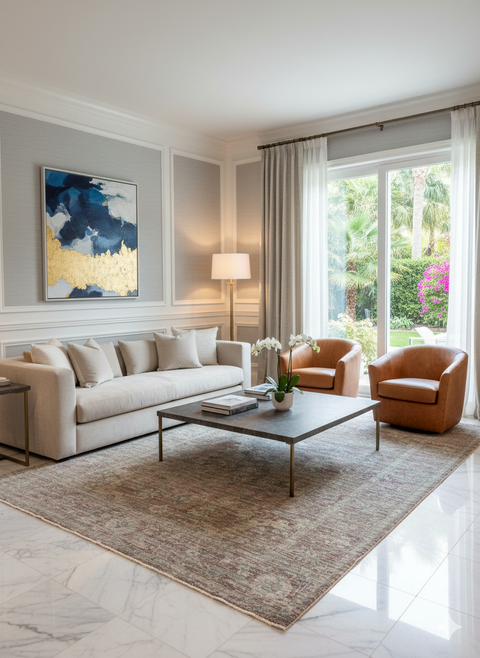 Persian-Inspired. Modern Defined. Turkish Made Rug, size 5' 2" x 7' 7"